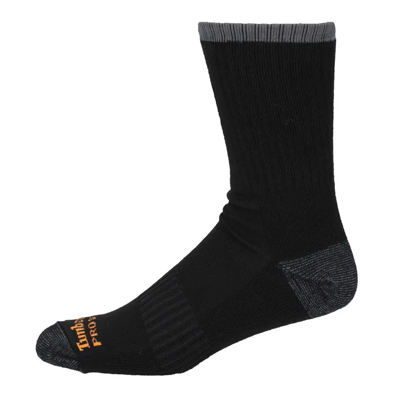 Timberland Pro Wool Blend Mens Crew Socks 2 Pack - Black