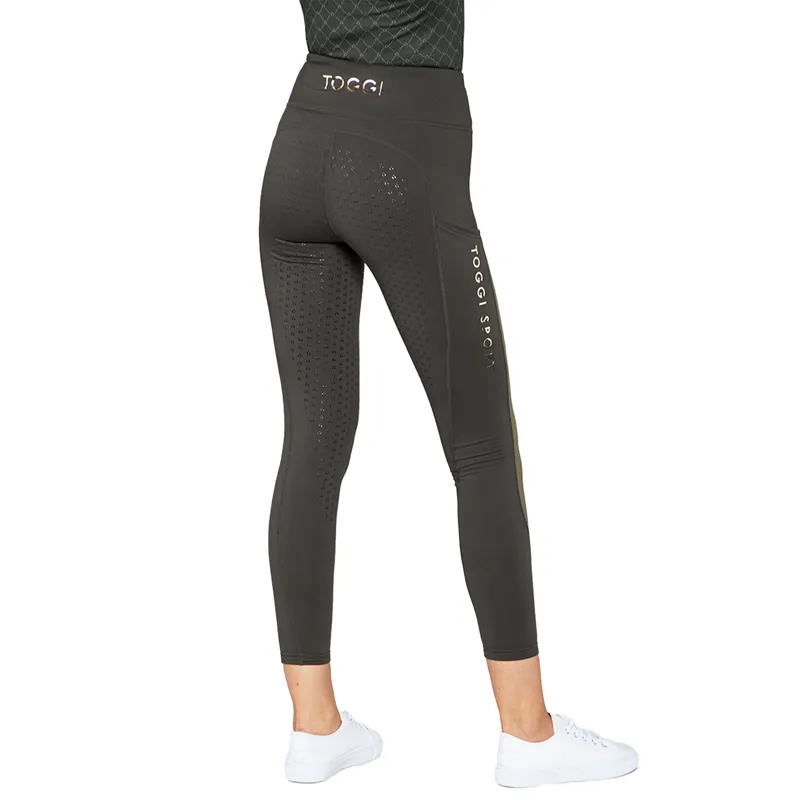 Toggi Sculptor Winter Fletcher Full Grip Riding Tights - Dark Green-4