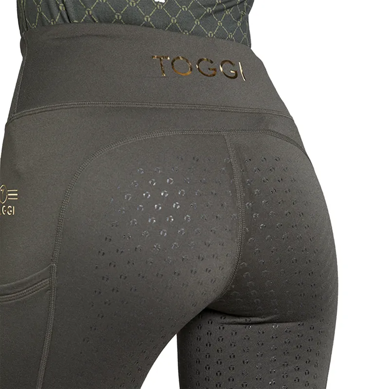 Toggi Sculptor Winter Fletcher Full Grip Riding Tights - Dark Green-6