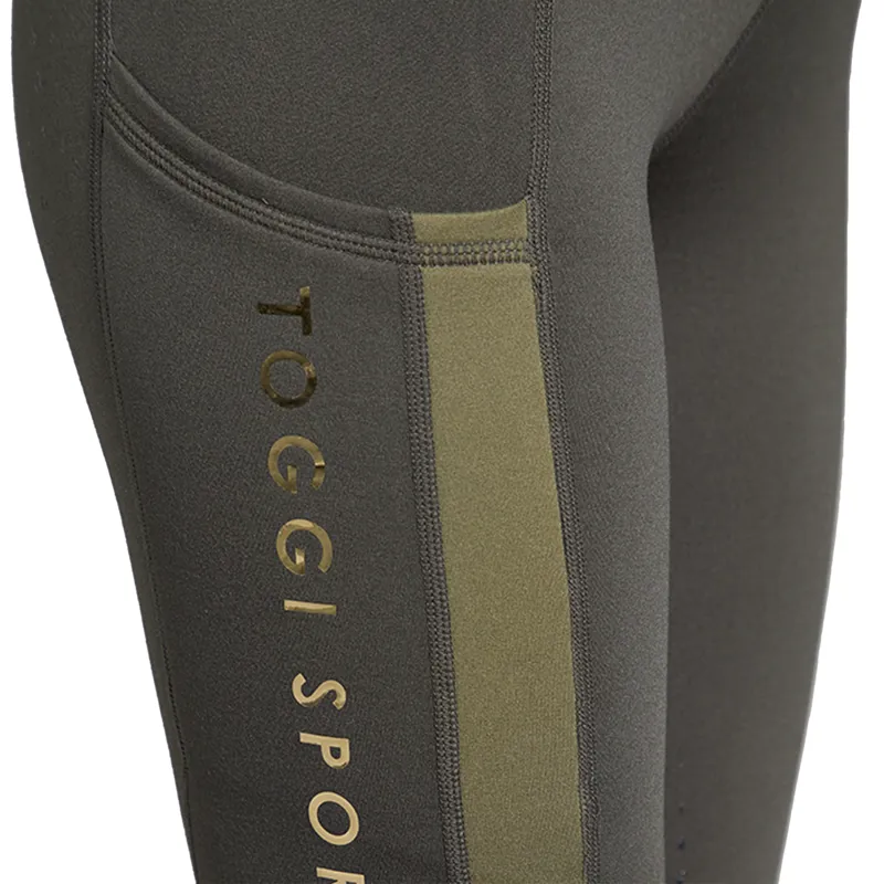 Toggi Sculptor Winter Fletcher Full Grip Riding Tights - Dark Green-7
