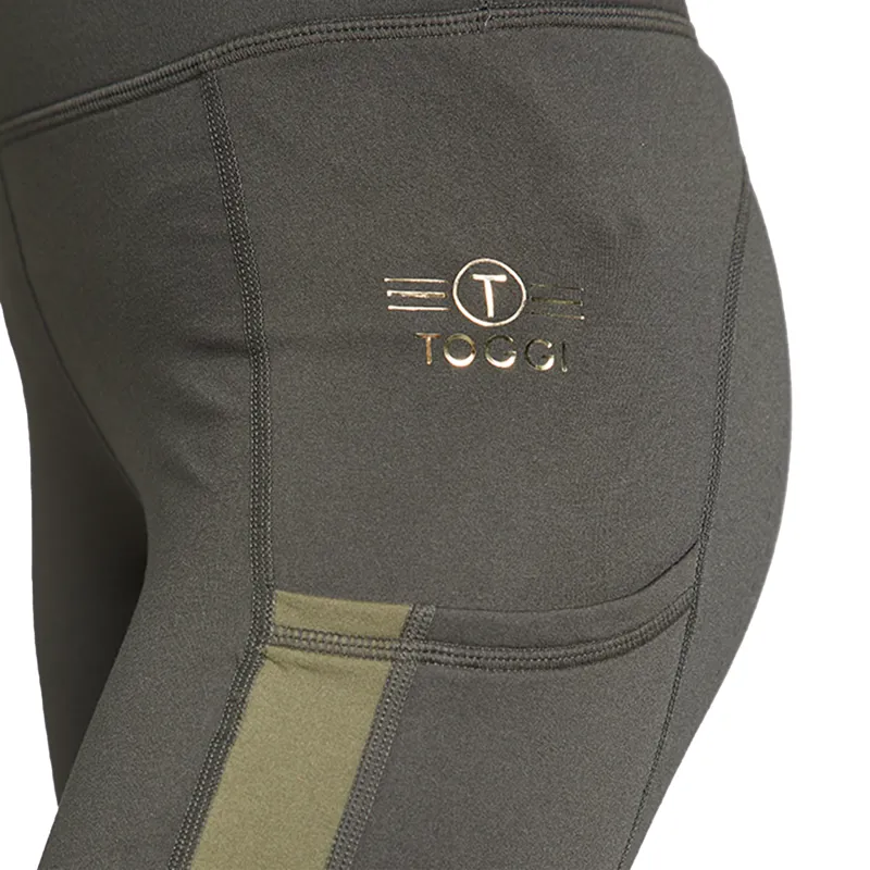 Toggi Sculptor Winter Fletcher Full Grip Riding Tights - Dark Green-9