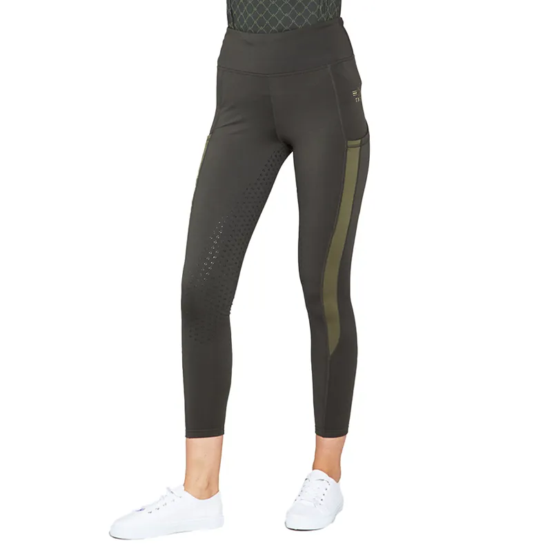 Toggi Sculptor Winter Fletcher Full Grip Riding Tights - Dark Green