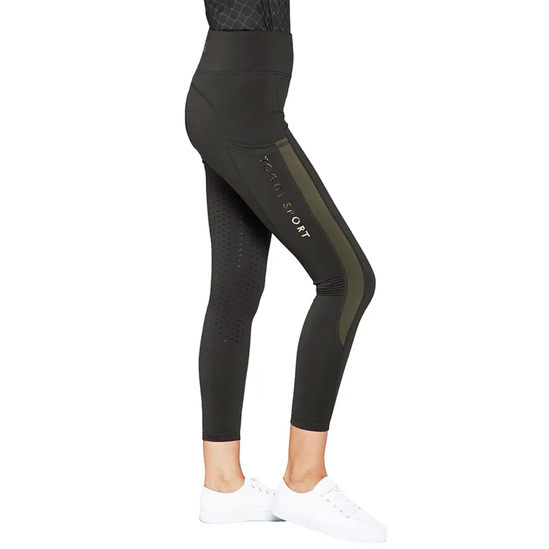 Toggi Sculptor Winter Fletcher Full Grip Riding Tights - Dark Green-3