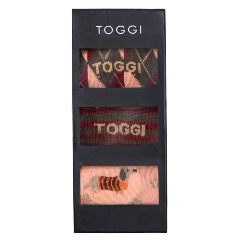 Toggi Loughly Womens Tall Riding Socks 3 Pack - Burgundy-2