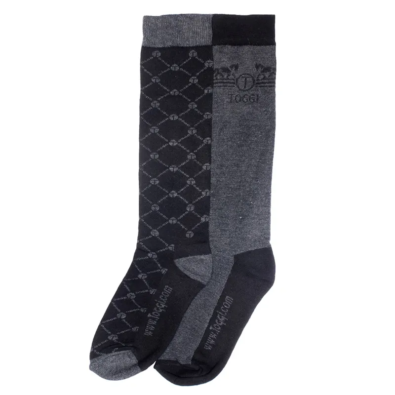 Toggi Nassington Mens Socks 2 Pack - Black/Grey