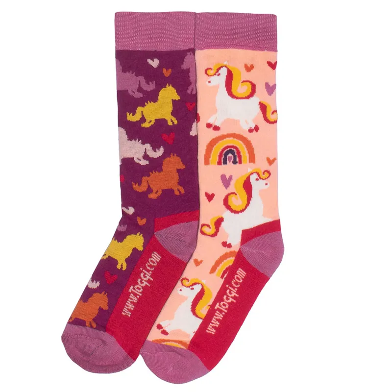 Toggi Hazel Junior Bamboo Socks 2 Pack - Purple/Pink