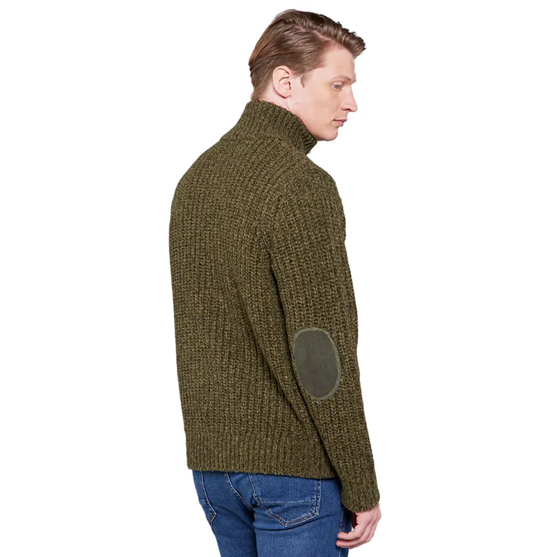 Toggi Wessex Mens Chunky Knitted Zip Neck Sweater - Olive Green-1