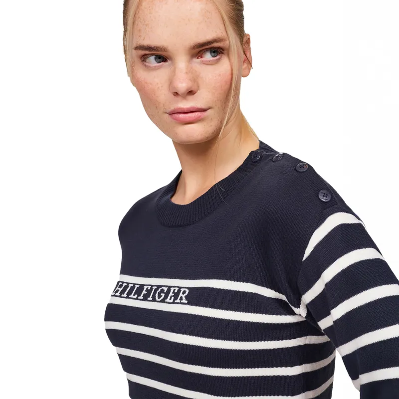 Tommy Hilfiger Fairfield Ladies Stripe Sweatshirt - Desert Sky-2