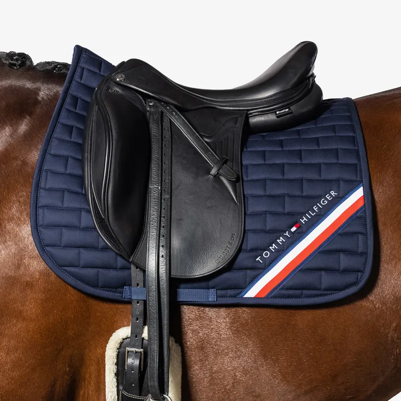 Tommy Hilfiger Global Stripe Dressage Saddlecloth - Desert Sky-1