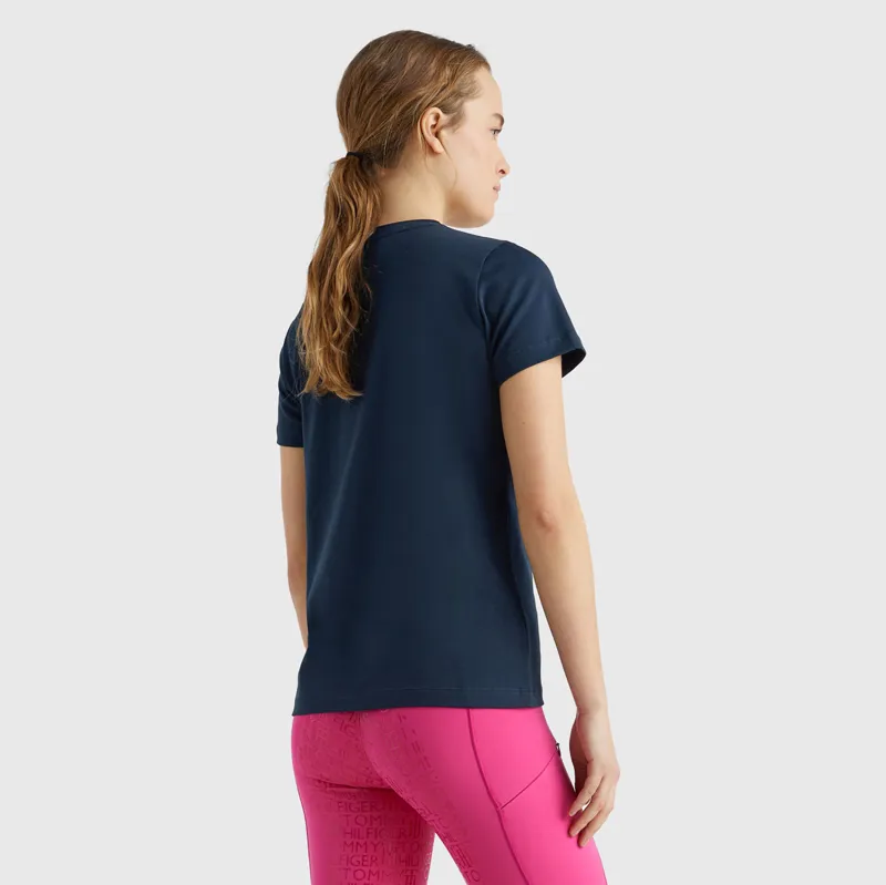 Tommy Hilfiger TH Rhinestone Ladies T-Shirt - Desert Sky-2