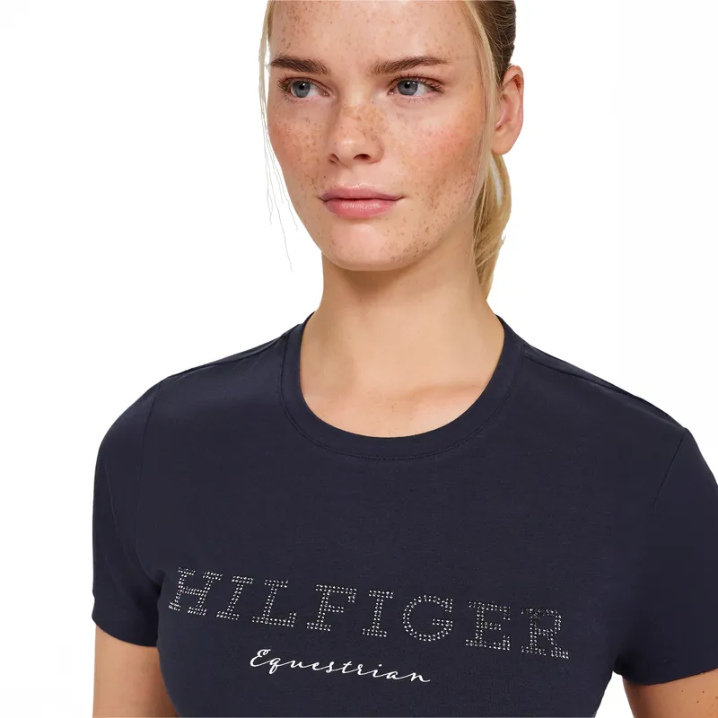 Tommy Hilfiger Belmont Ladies Rhinestone T-Shirt - Desert Sky-3