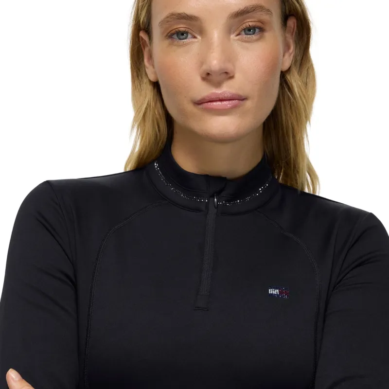 Tommy Hilfiger Cady Womens Rhinestone Training Top - Black-3