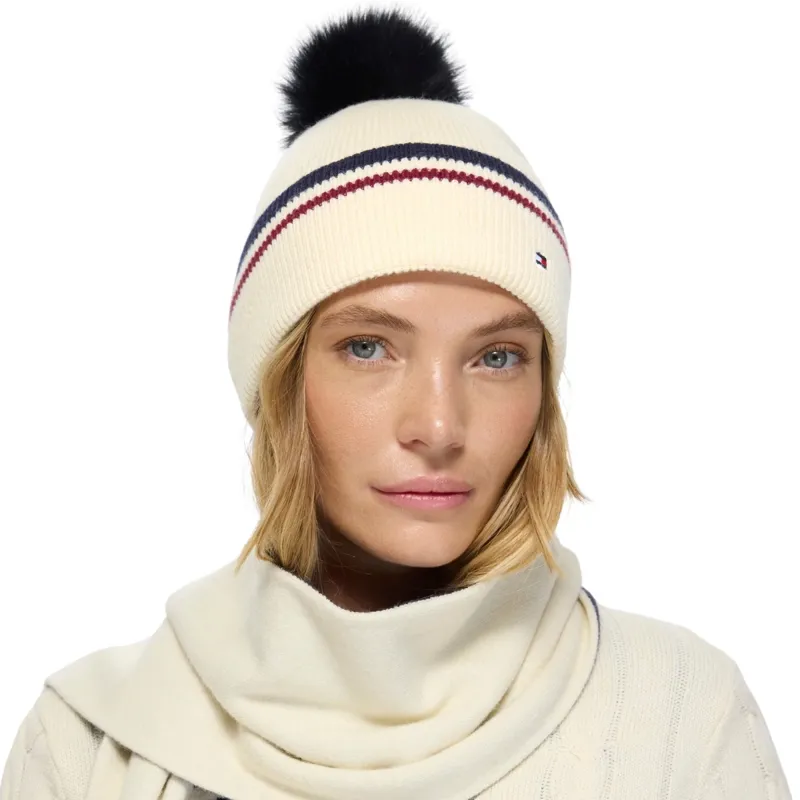 Tommy Hilfiger Dean Pompom Beanie - Ecru