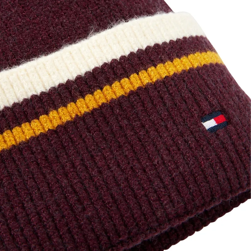 Tommy Hilfiger Dean Pompom Beanie - Deep Burgundy-3