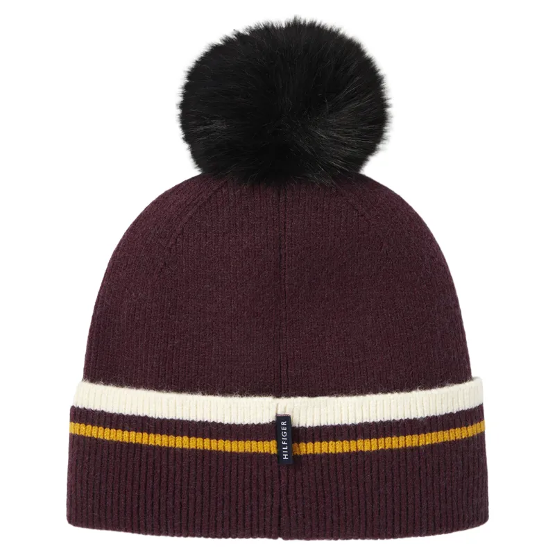 Tommy Hilfiger Dean Pompom Beanie - Deep Burgundy-2