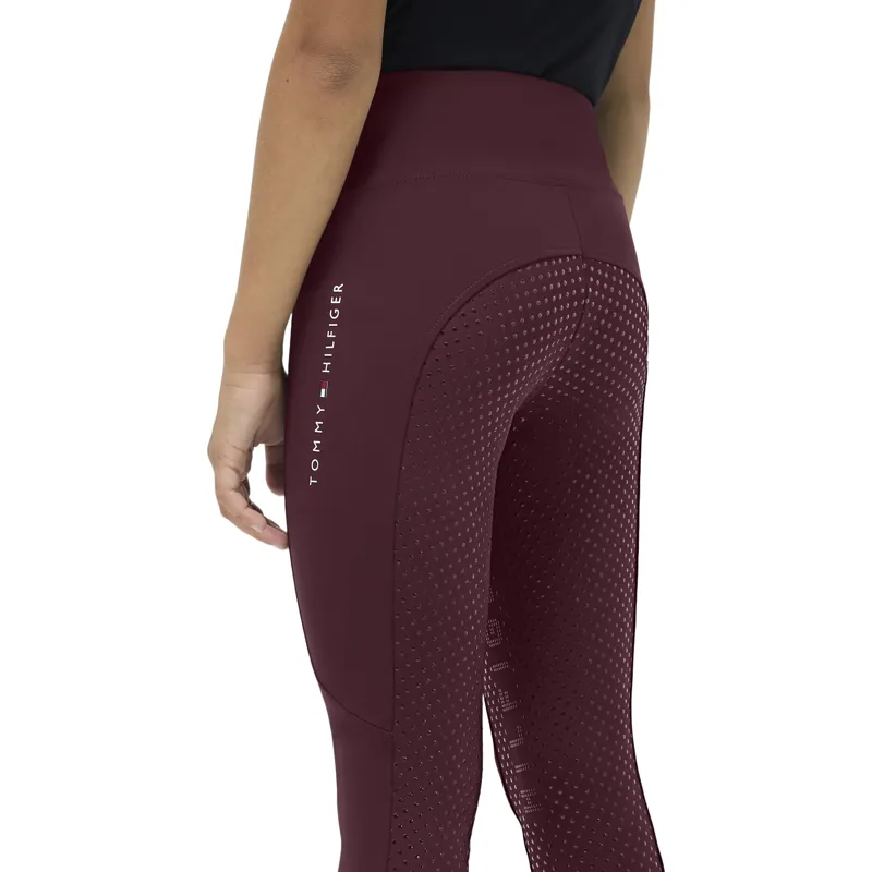 Tommy Hilfiger Devon Junior Full Grip Riding Tights -  Deep Burgundy Pre-Order-1