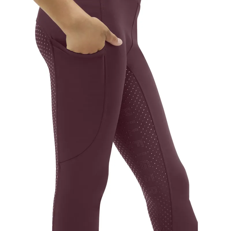 Tommy Hilfiger Devon Junior Full Grip Riding Tights -  Deep Burgundy Pre-Order-5