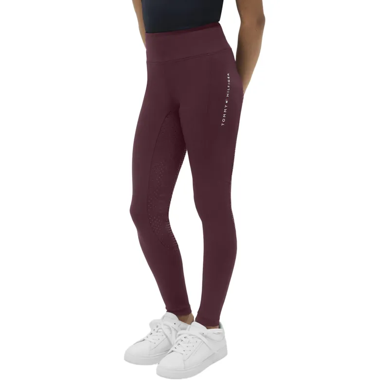 Tommy Hilfiger Devon Junior Full Grip Riding Tights -  Deep Burgundy Pre-Order