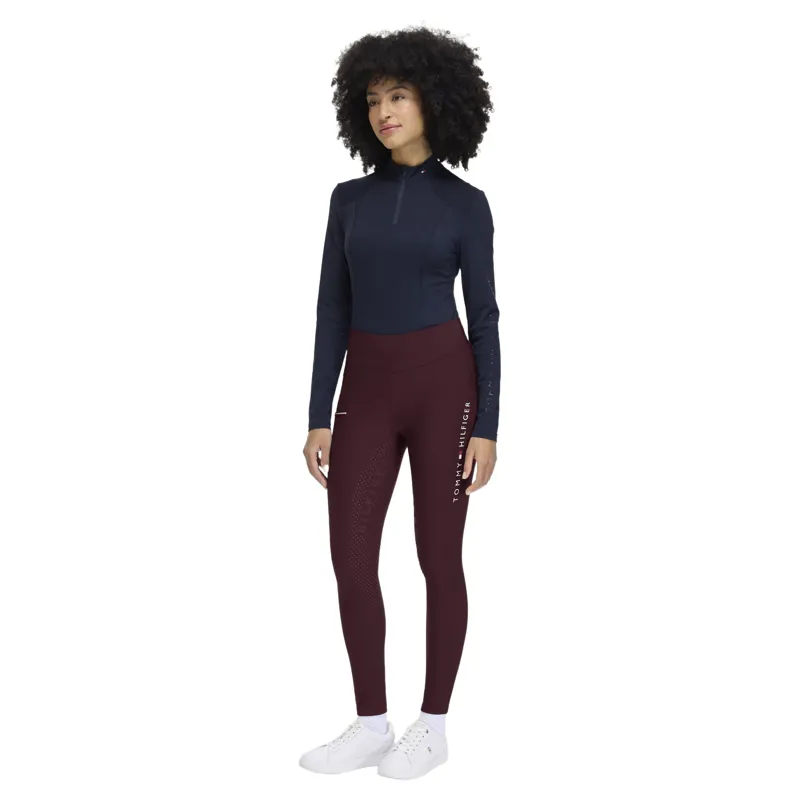 Tommy Hilfiger Elmira Womens Full Grip Riding Tights - Deep Burgundy Pre-Order-4