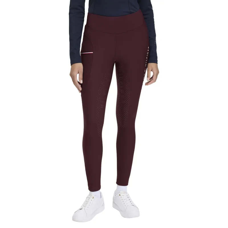 Tommy Hilfiger Elmira Womens Full Grip Riding Tights - Deep Burgundy Pre-Order