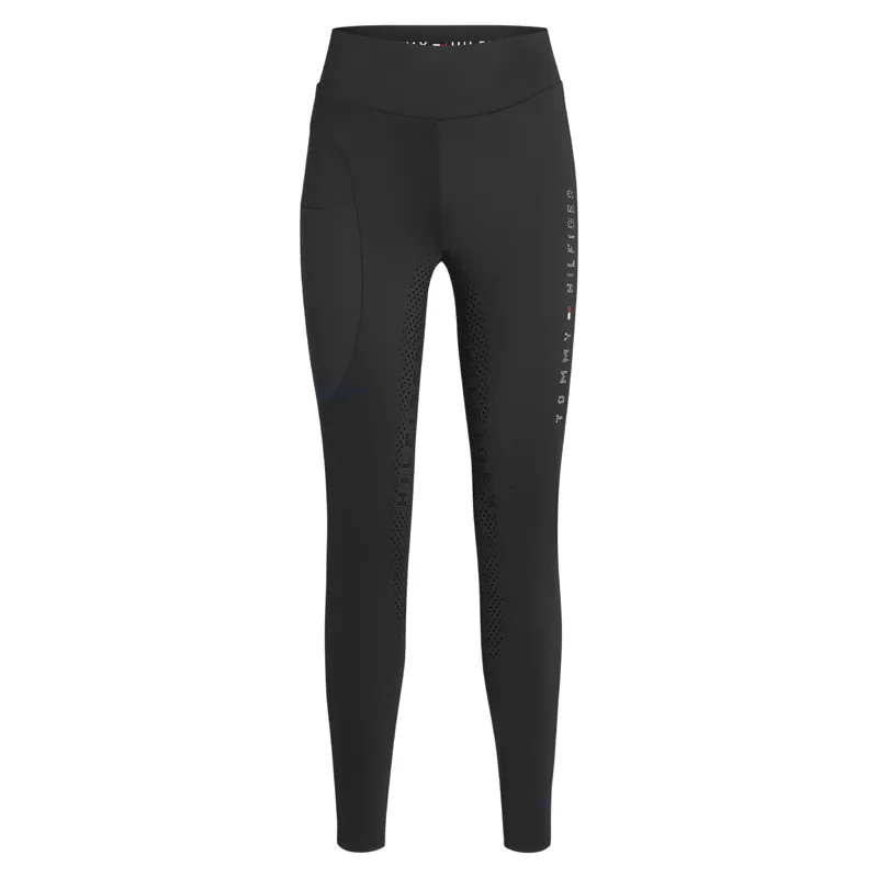Tommy Hilfiger Elmira Rhinestone Womens Full Grip Riding Tights - Black