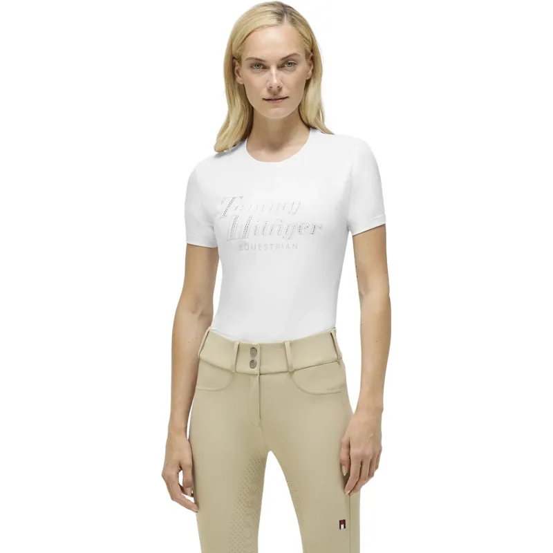 Tommy Hilfiger Malibu Rhinestone Womens T-Shirt - Optic White Pre-Order-1