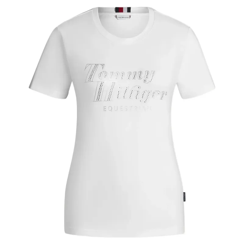 Tommy Hilfiger Malibu Rhinestone Womens T-Shirt - Optic White Pre-Order-3