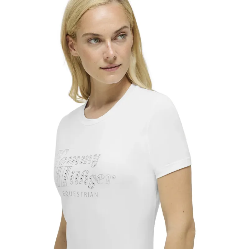 Tommy Hilfiger Malibu Rhinestone Womens T-Shirt - Optic White Pre-Order-4
