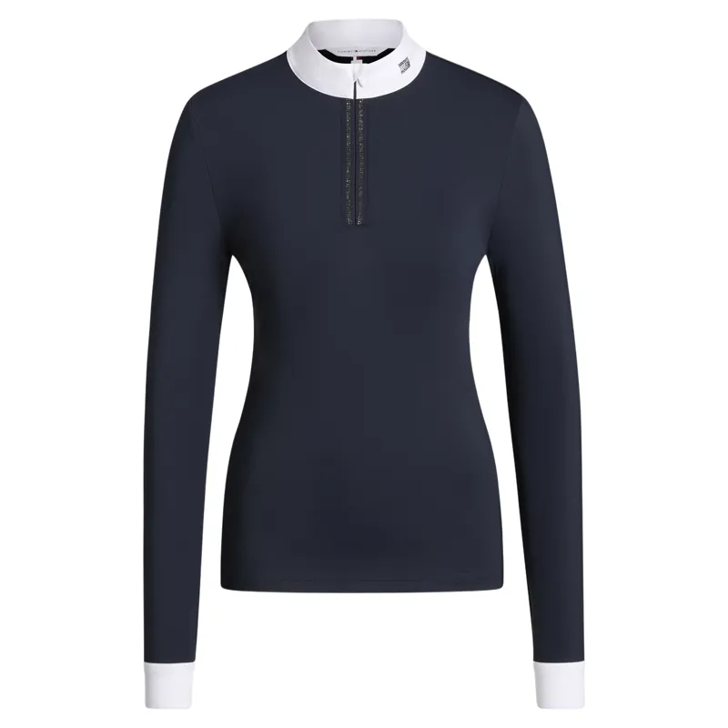 Tommy Hilfiger Monica Womens Rhinestone Show Shirt - Desert Sky-1
