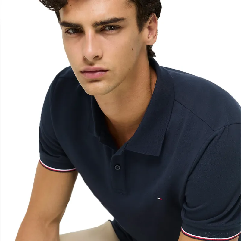 Tommy Hilfiger Pique Mens Polo Shirt - Desert Sky Pre-Order-4