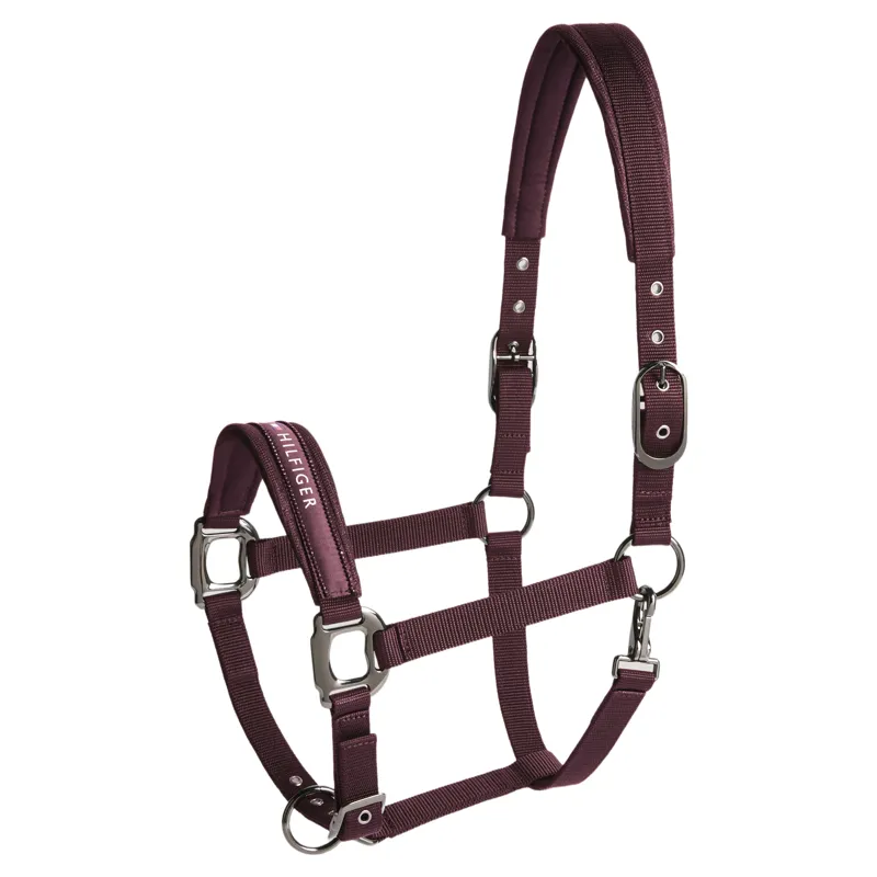 Tommy Hilfiger Yale Shine Headcollar and Leadrope Set - Deep Burgundy Pre-Order-1