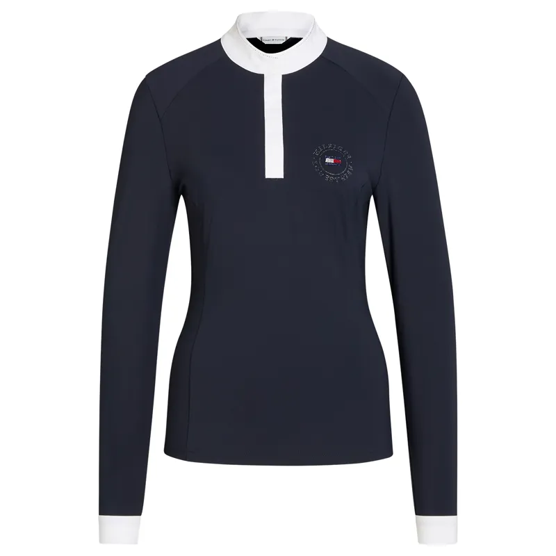 Tommy Hilfiger Taylor Womens Rhinestone Show Shirt - Desert Sky-3