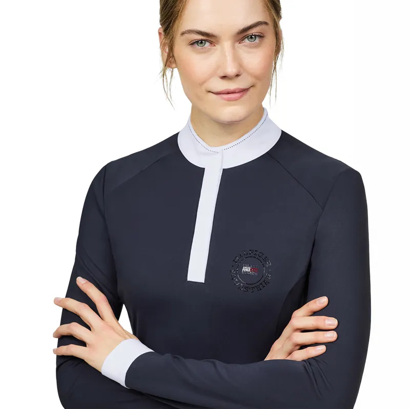 Tommy Hilfiger Taylor Womens Rhinestone Show Shirt - Desert Sky-2