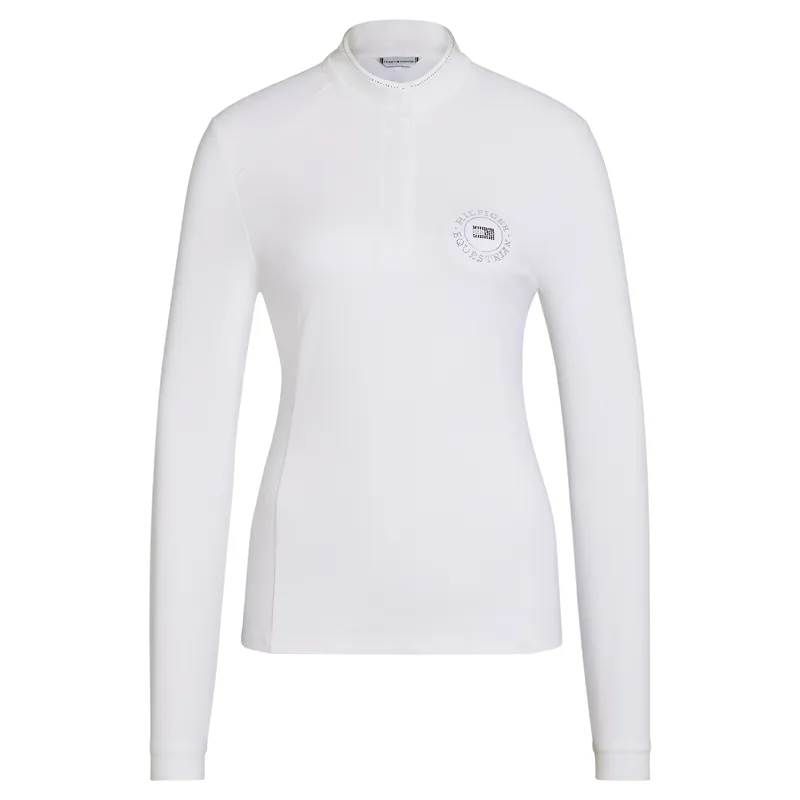 Tommy Hilfiger Taylor Womens Rhinestone Show Shirt - Optic White-1