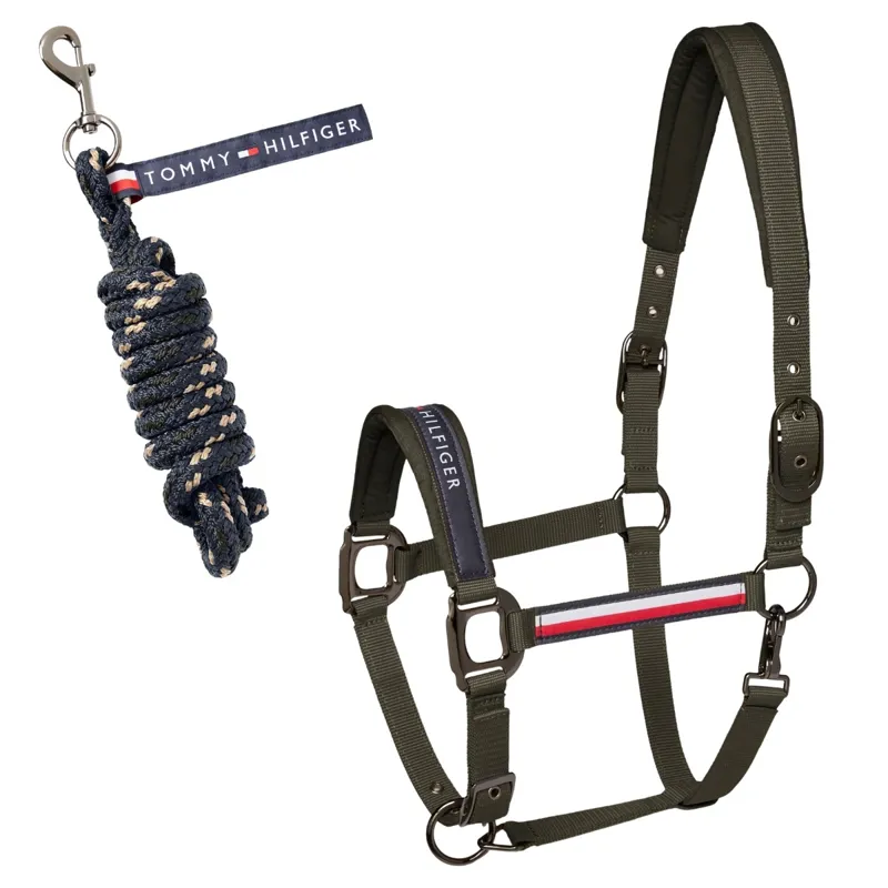 Tommy Hilfiger Yale Headcollar and Lead Rope Set - Camo Green Pre-Order