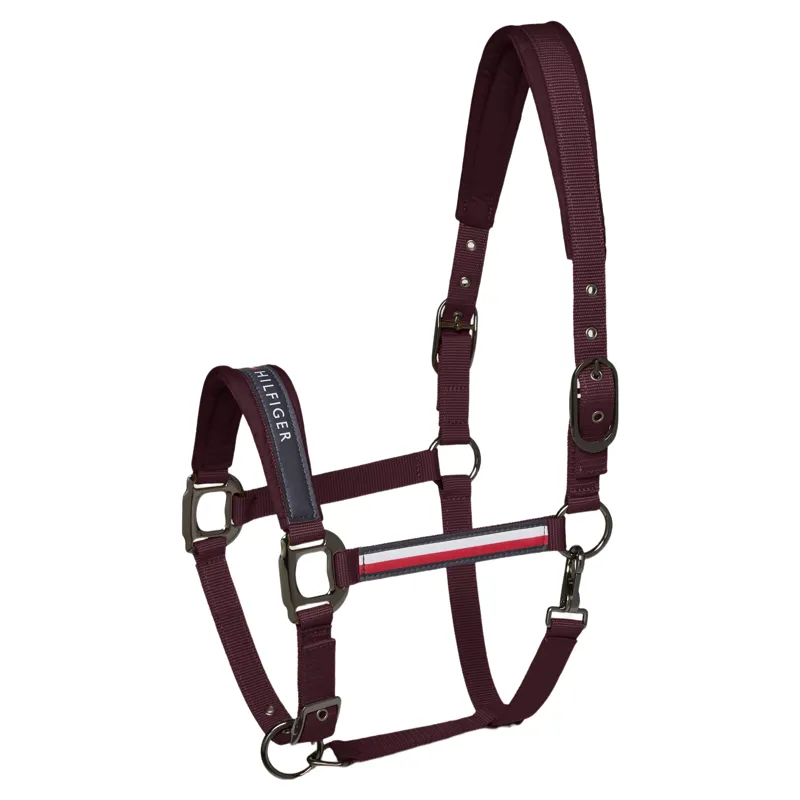 Tommy Hilfiger Yale Headcollar and Lead Rope Set - Deep Burgundy Pre-Order-1
