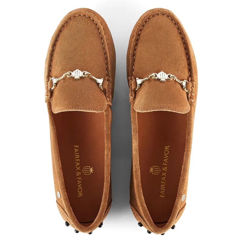 Fairfax and Favor Trinity Ladies Drivers Shoes - Tan Suede-1