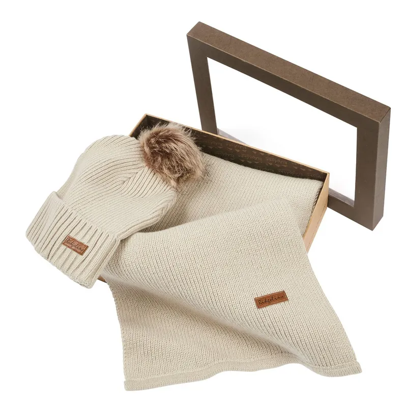 Ridgeline Baltic Womens Bobble Hat and Scarf - Sand-1