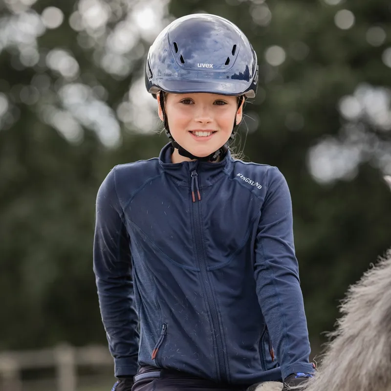 Uvex Kidoxx Shiny Riding Hat - Navy-1