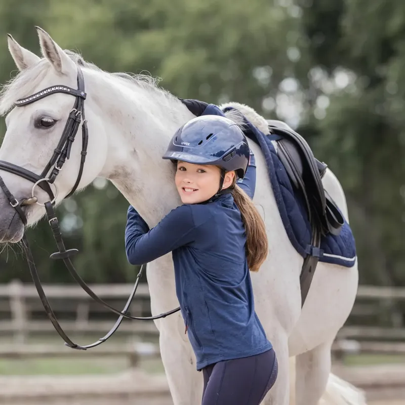 Uvex Kidoxx Shiny Riding Hat - Navy-5