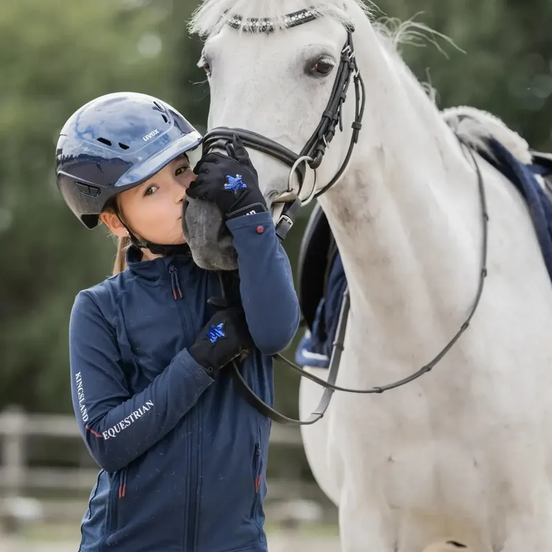 Uvex Kidoxx Shiny Riding Hat - Navy-6