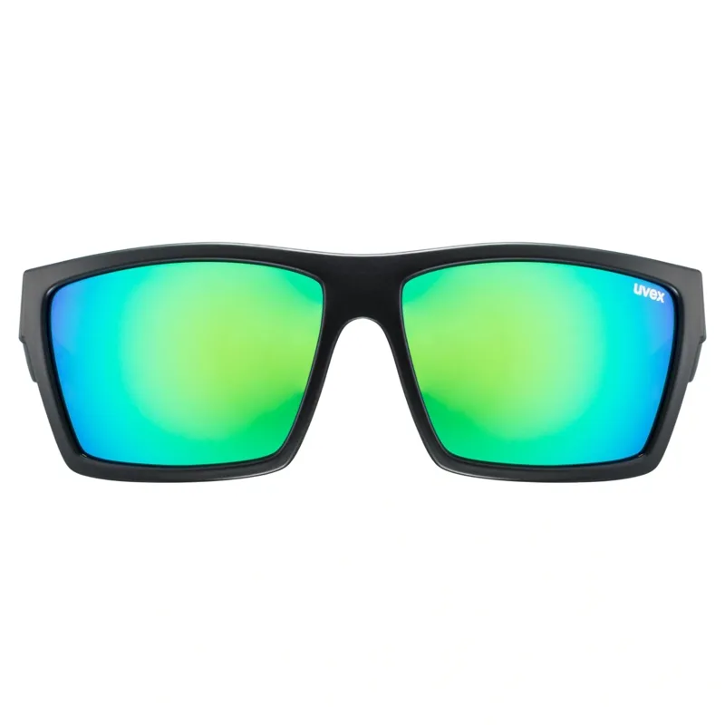 Uvex LGL 29 Sunglasses - Matt Black/Mirror Green-2