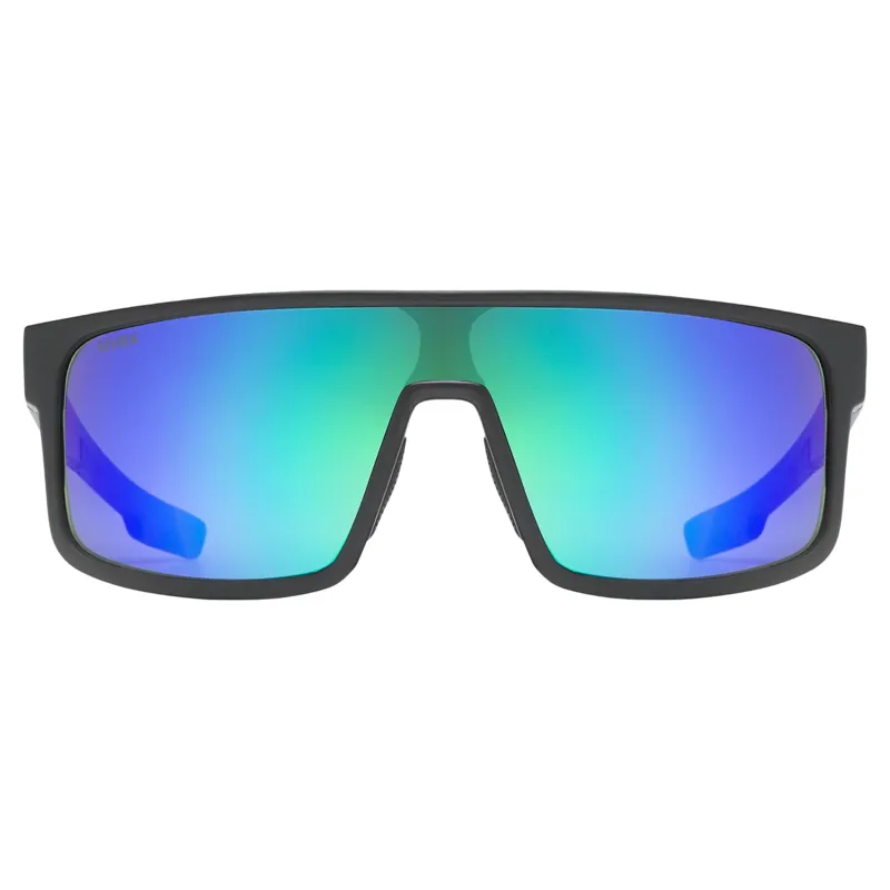 Uvex LGL 51 Sunglasses - Matt Black/Mirror Green-2