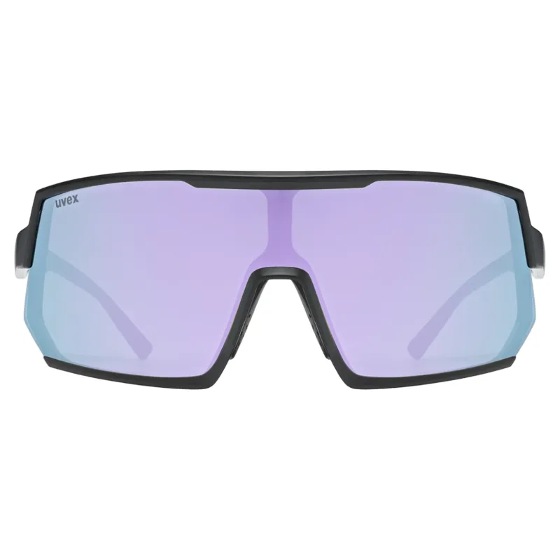 Uvex Sportstyle 235 Sports Sunglasses - Matt Black/Mirror Lavender-1