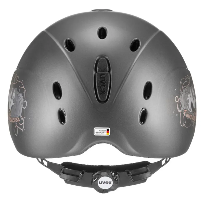 Uvex Onyxx Dekor Childs Riding Hat - Friends II Anthracite Matt-1