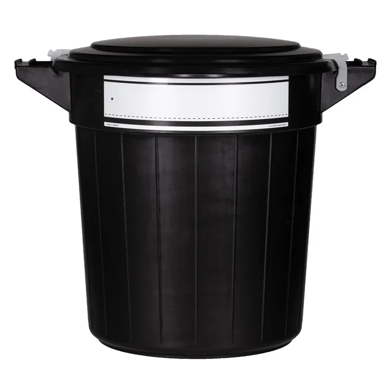 V-Plast Feed Bin with Lid and Smart Label - Black