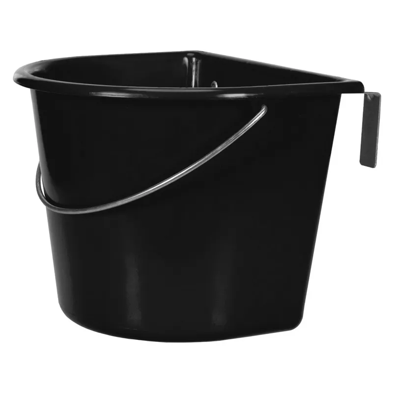 V-Plast Feed Manger with Hooks and Handle 15L Bucket - Black