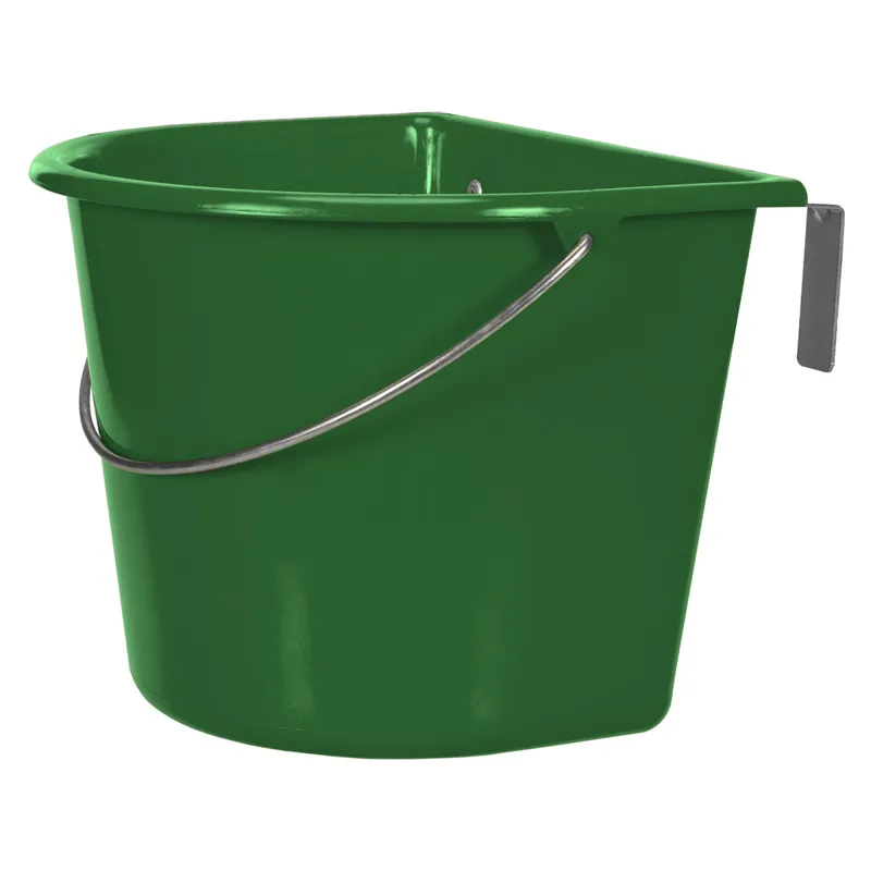 V-Plast Feed Manger with Hooks and Handle 15L Bucket - Hunter Green
