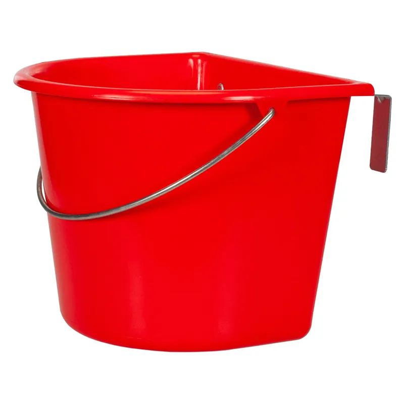 V-Plast Feed Manger with Hooks and Handle 15L Bucket - Red