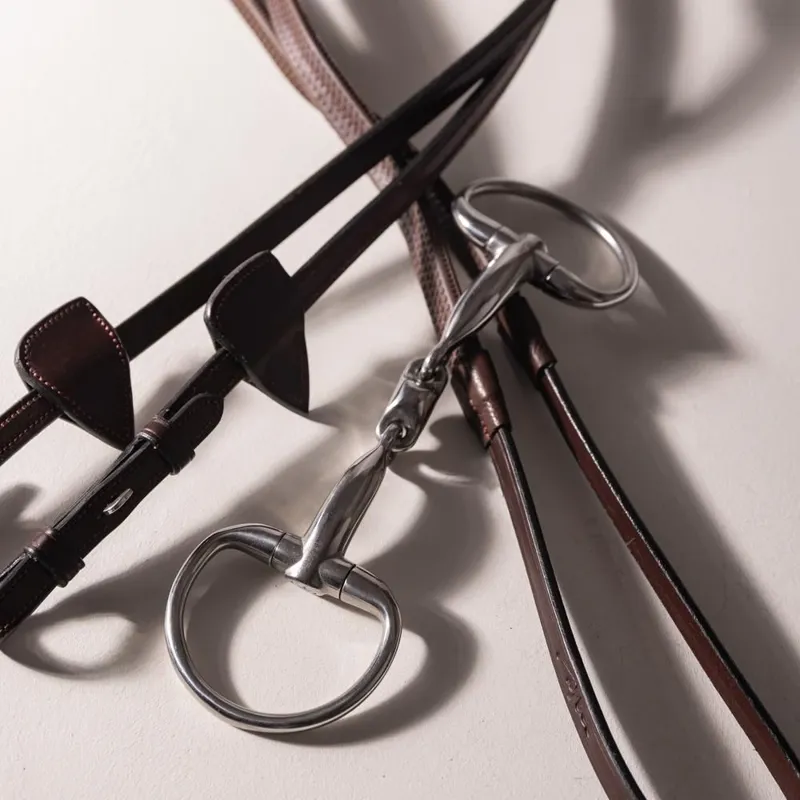 Velari Stainless Steel Double Jointed Eggbutt Snaffle Bit-4